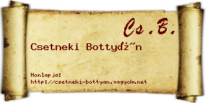 Csetneki Bottyán névjegykártya